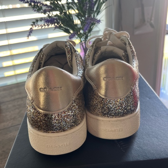 Coach Gold Glitter C116 sneaker size 10 SOLD - Picture 4 of 6
